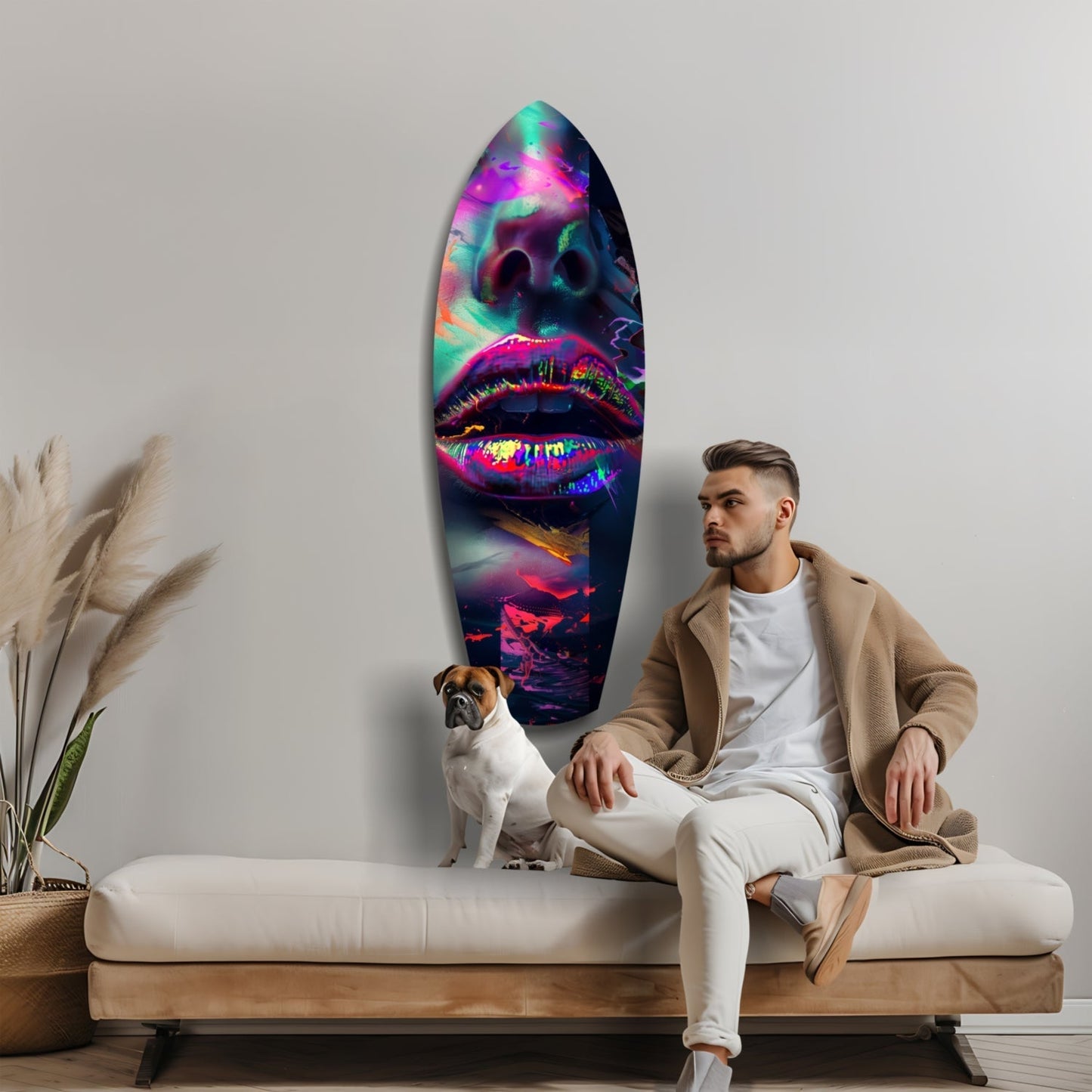 Colorful Lips V1 Glass Wall Art