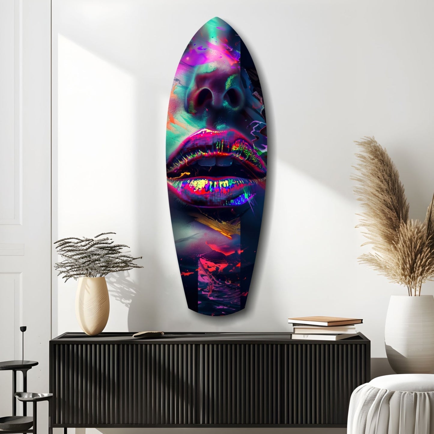 Colorful Lips V1 Glass Wall Art