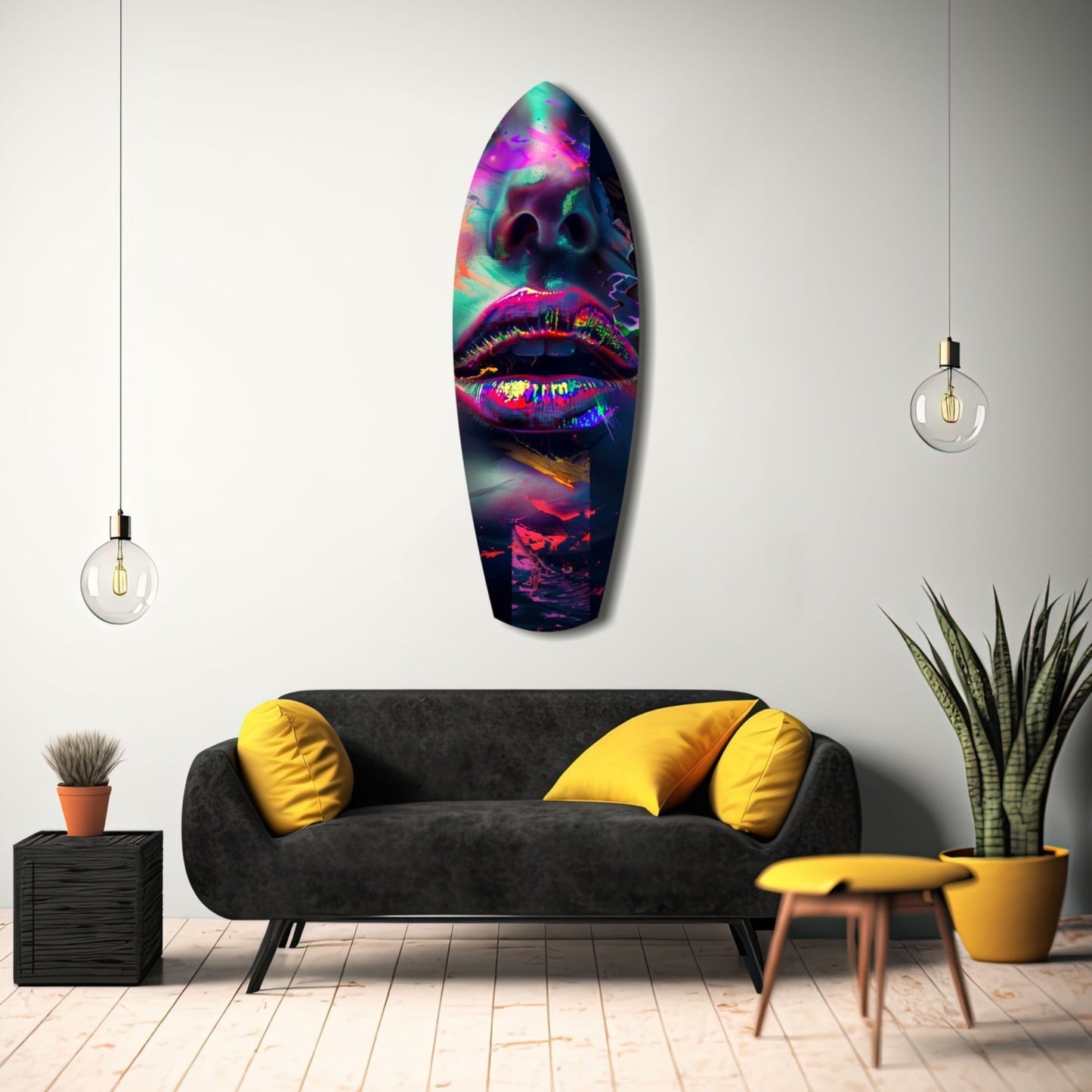 Colorful Lips V1 Glass Wall Art
