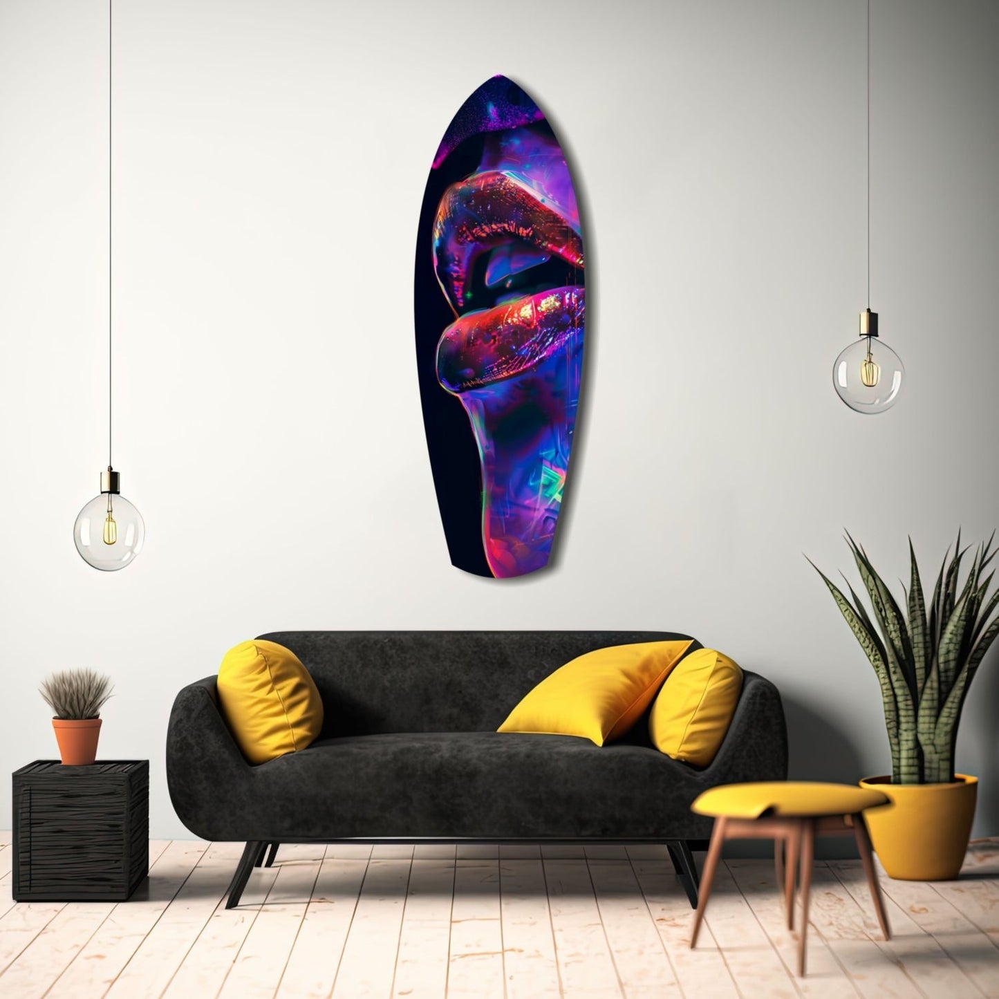 Colorful Lips V2 Glass Wall Art