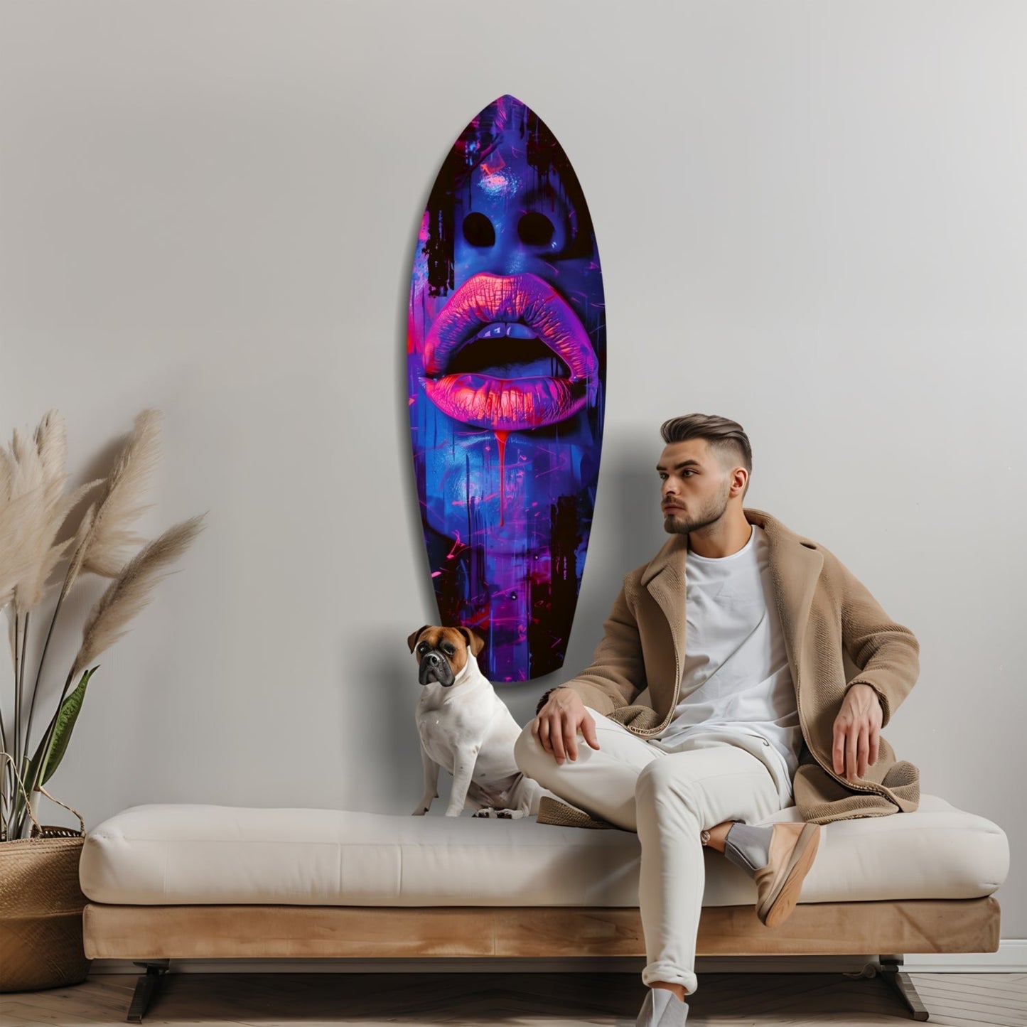 Colorful Lips V3 Glass Wall Art