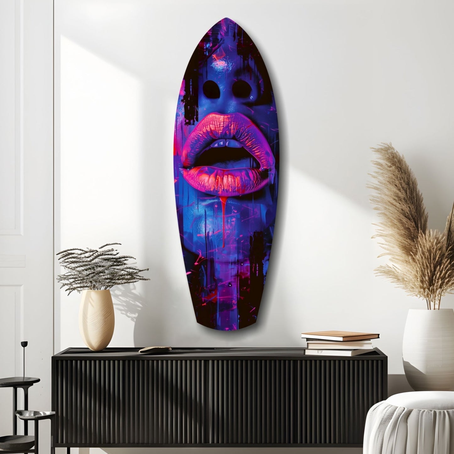 Colorful Lips V3 Glass Wall Art