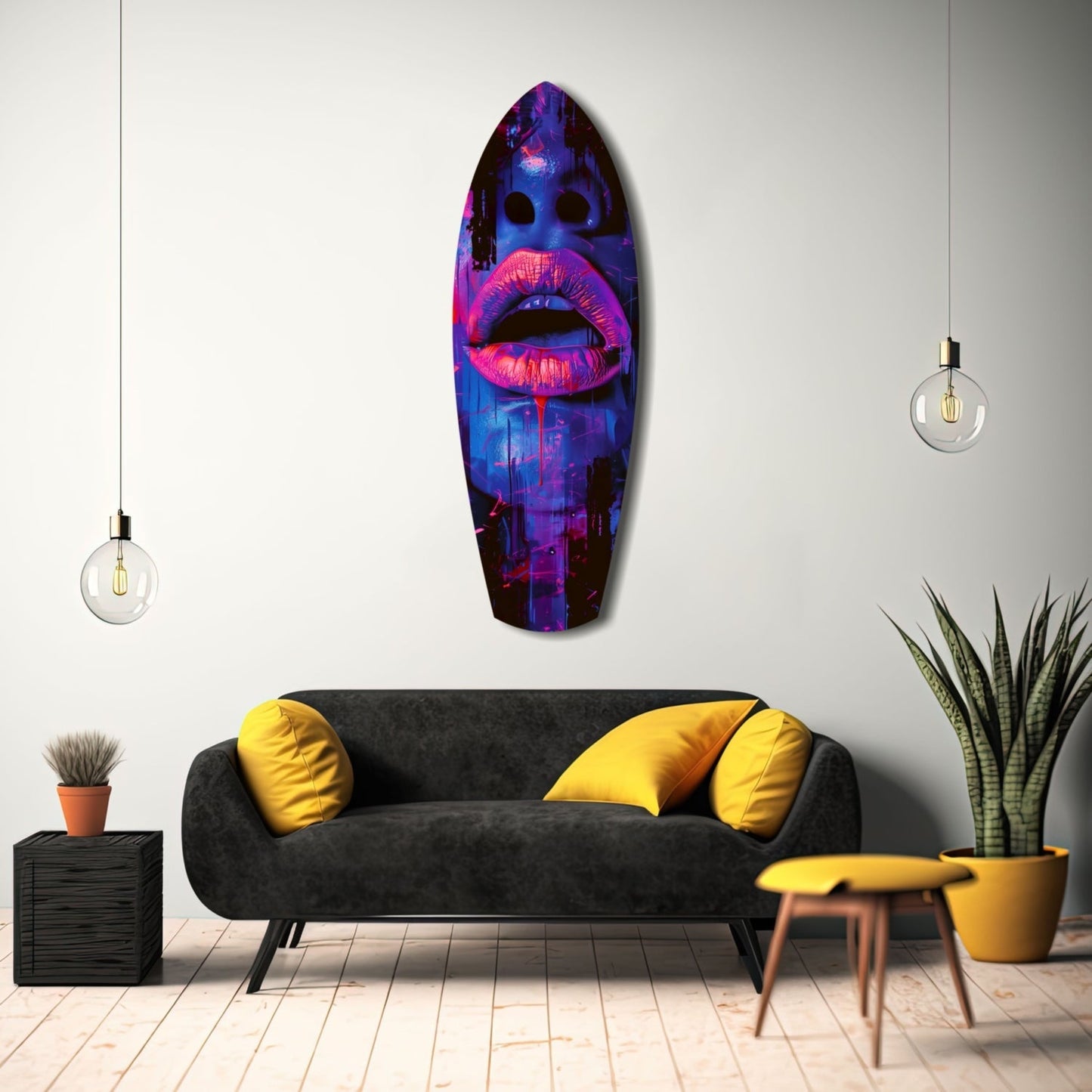 Colorful Lips V3 Glass Wall Art