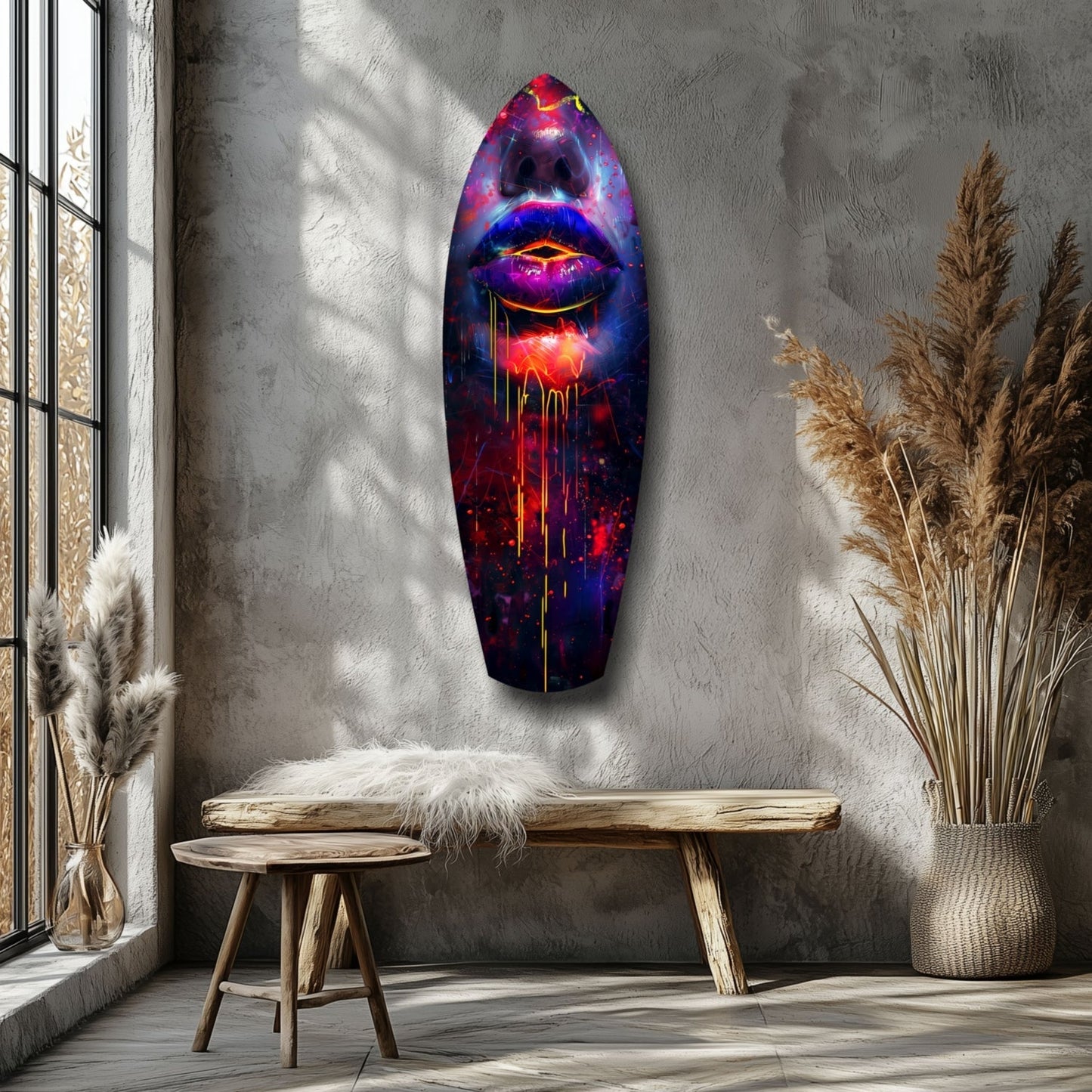 Colorful Lips V10 Glass Wall Art