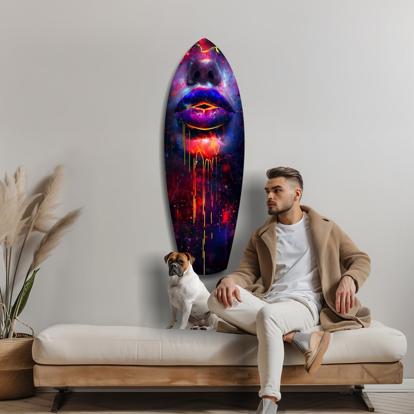Colorful Lips V10 Glass Wall Art