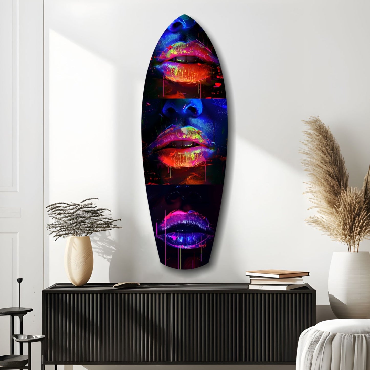 Colorful Lips V12 Glass Wall Art