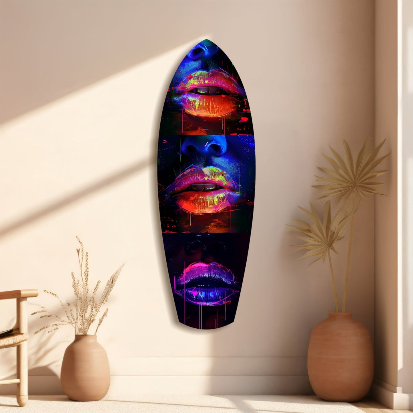 Colorful Lips V12 Glass Wall Art