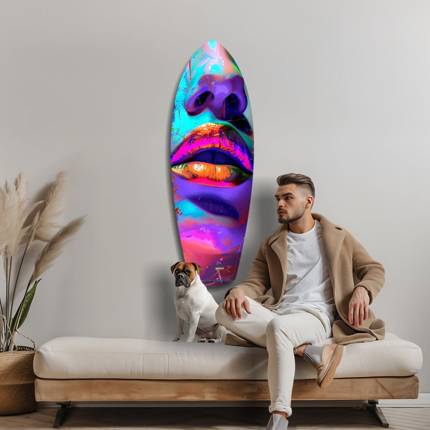 Colorful Lips V14 Glass Wall Art