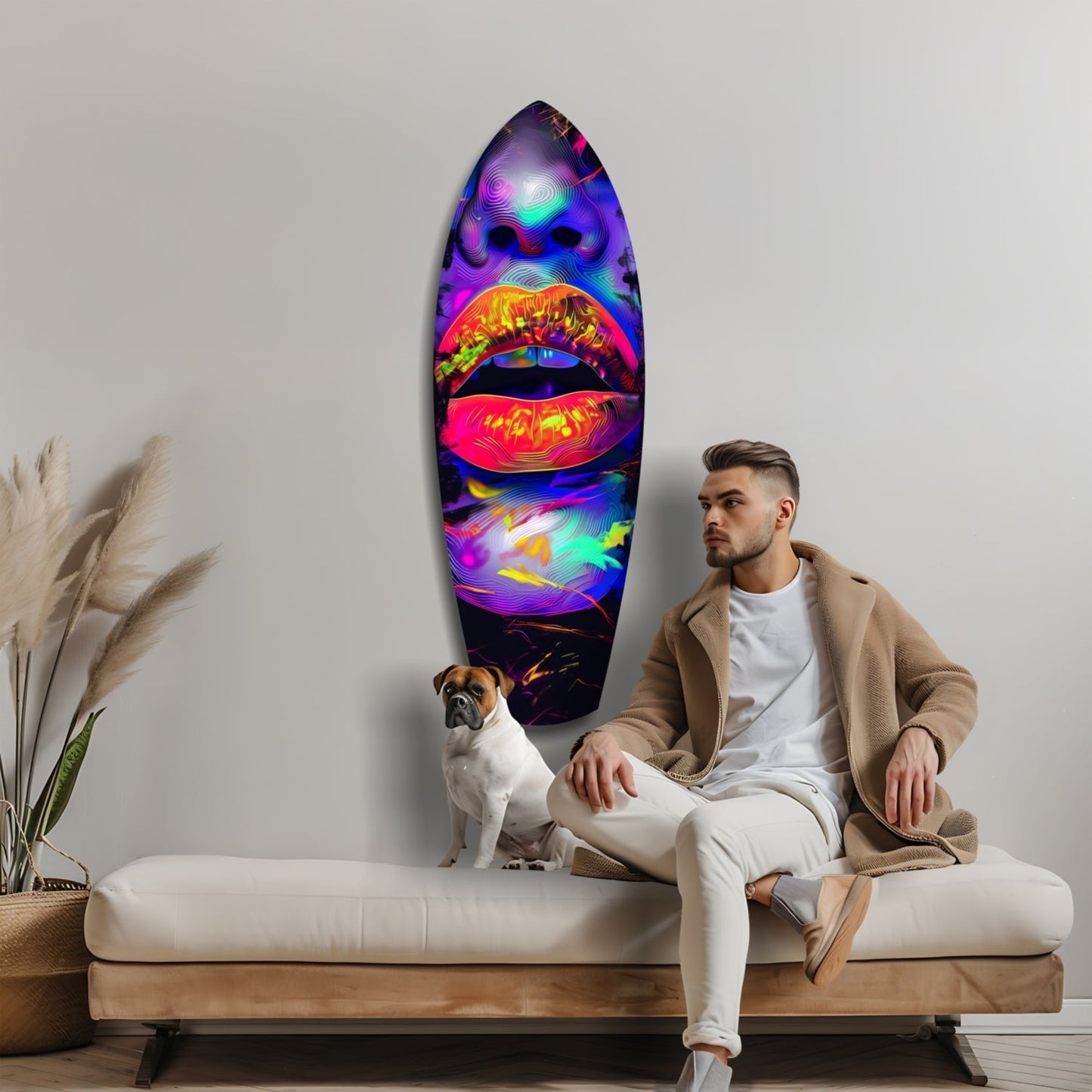 Colorful Lips V18 Glass Wall Art