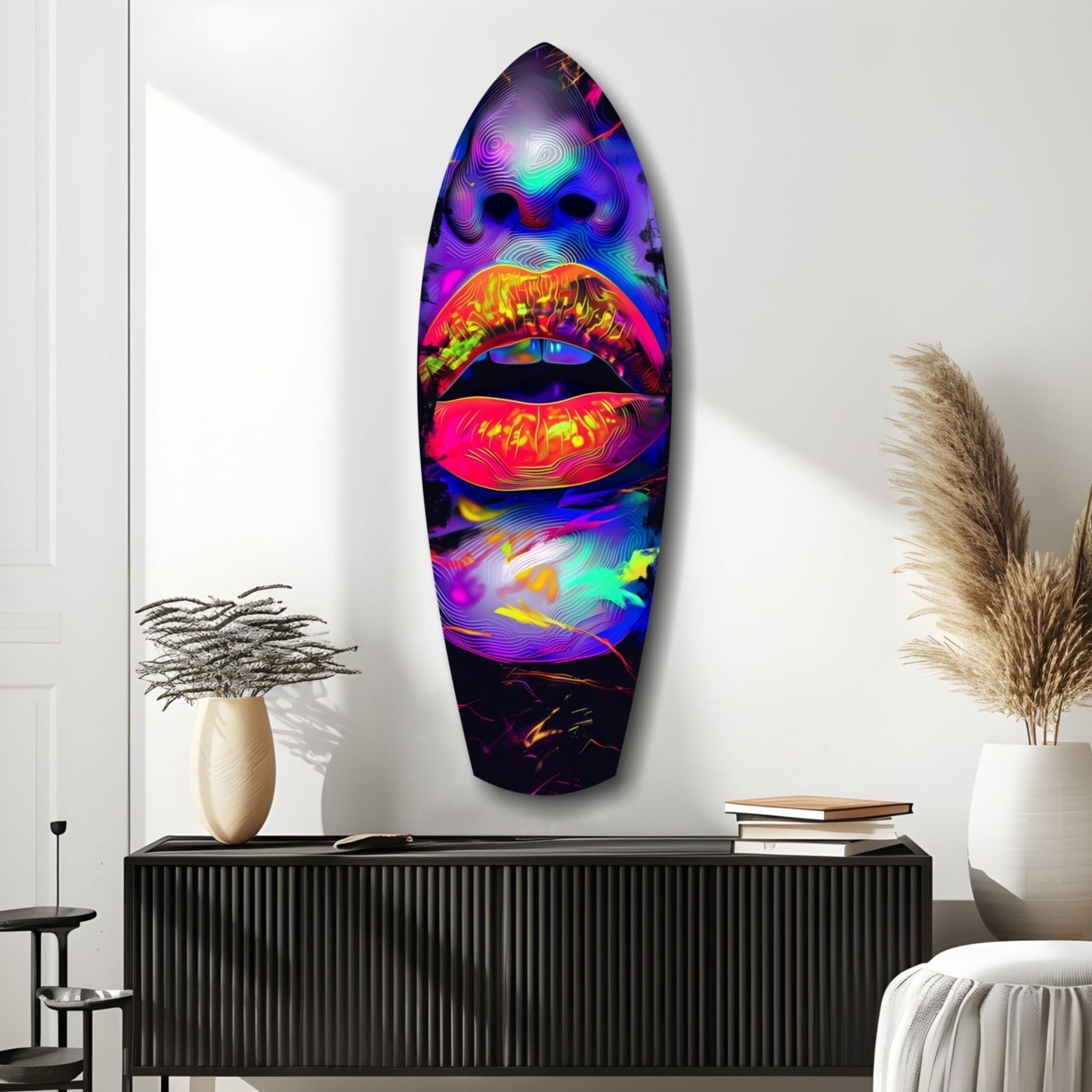 Colorful Lips V18 Glass Wall Art