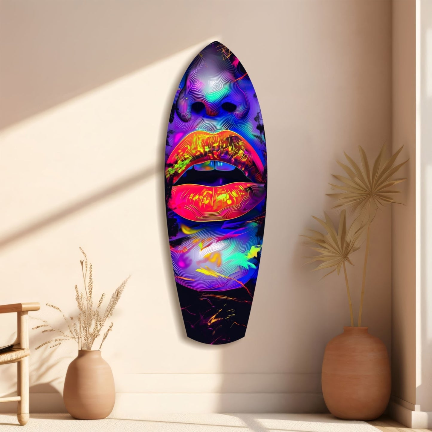 Colorful Lips V18 Glass Wall Art