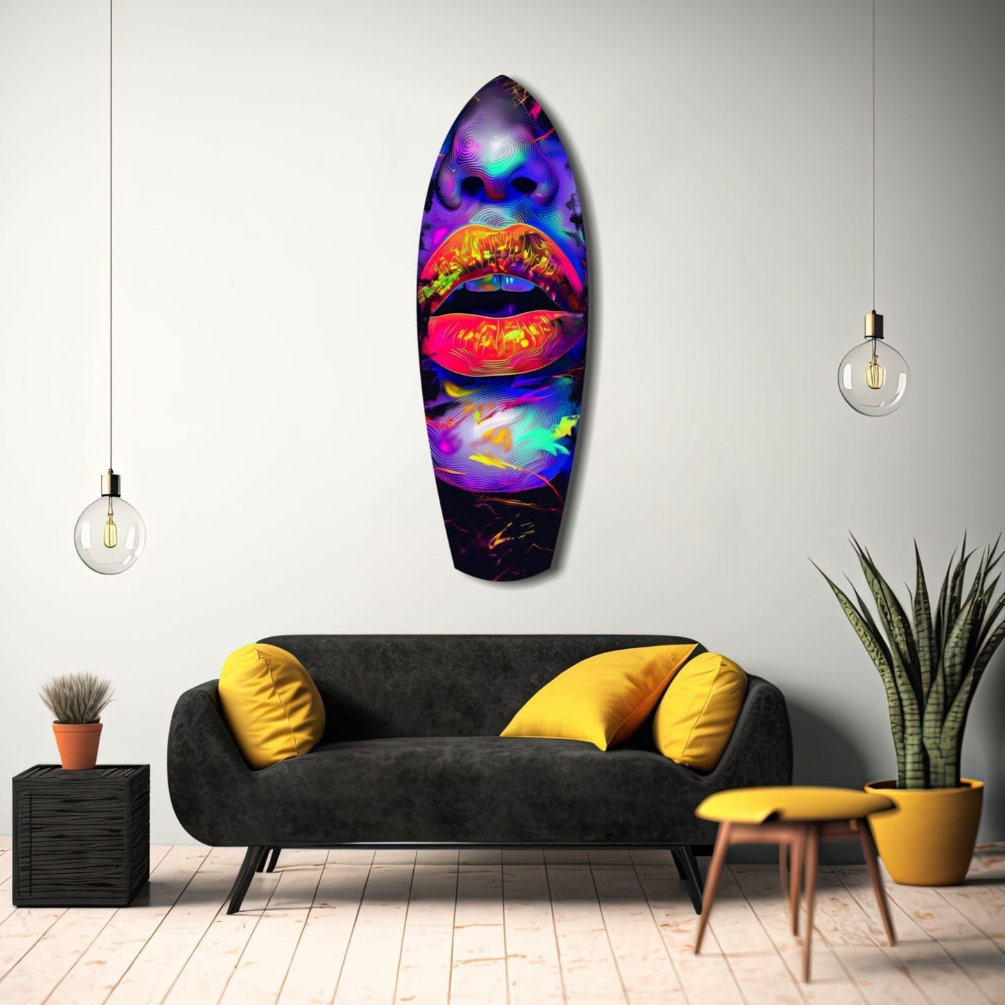 Colorful Lips V18 Glass Wall Art