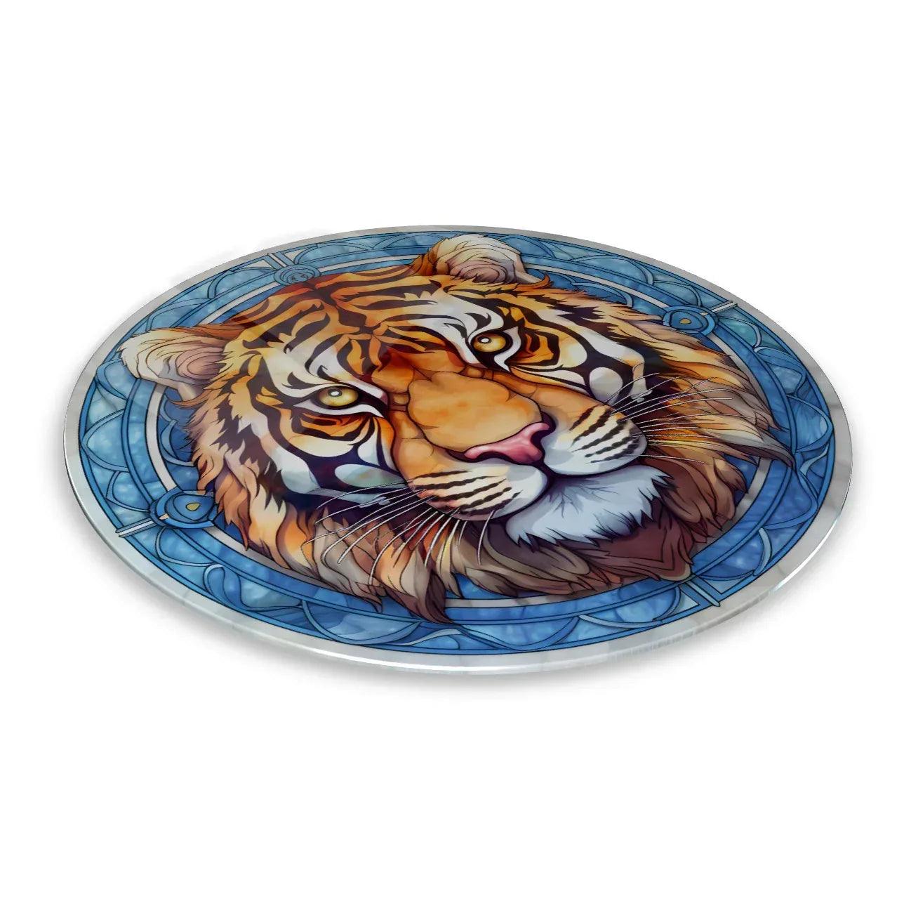Tiger Glass Wall Art - LUXARTDECO