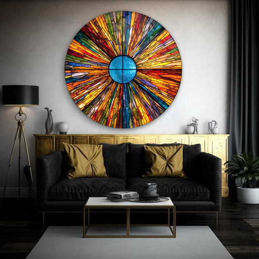 Décoration murale en verre avec éclaboussures de couleur