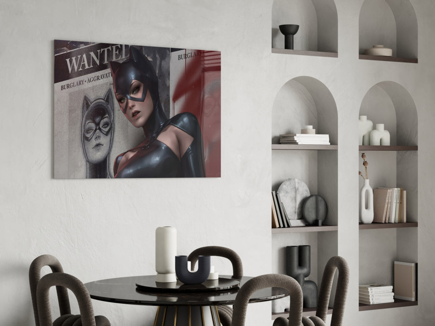 Cat Woman Glass Wall Art