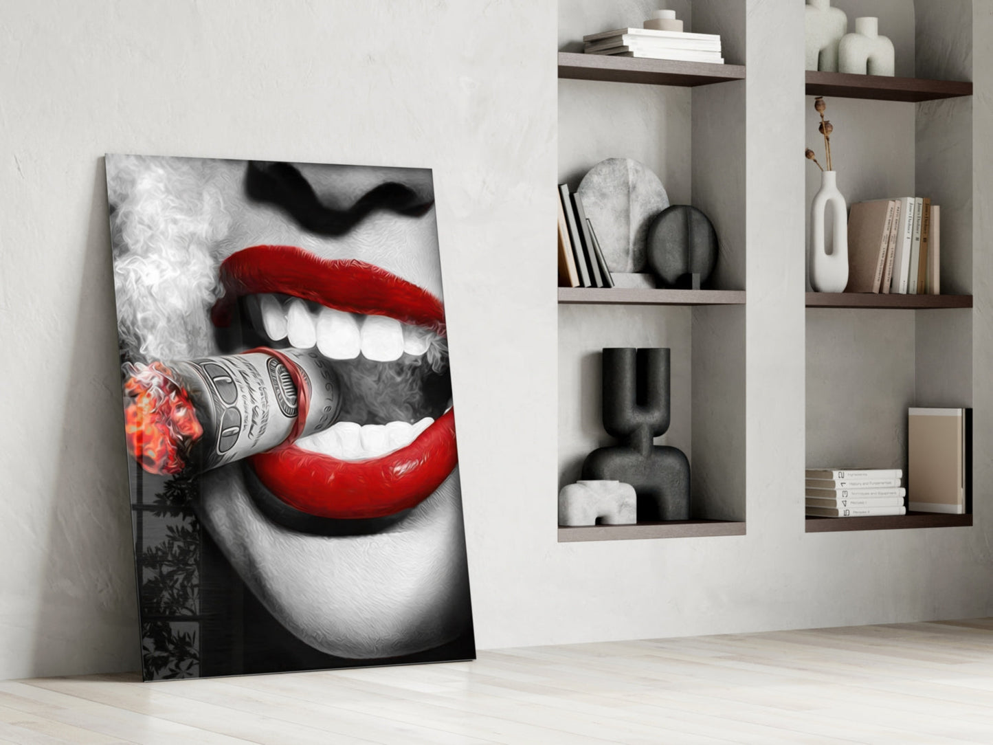 Burn the Money Glass Wall Art