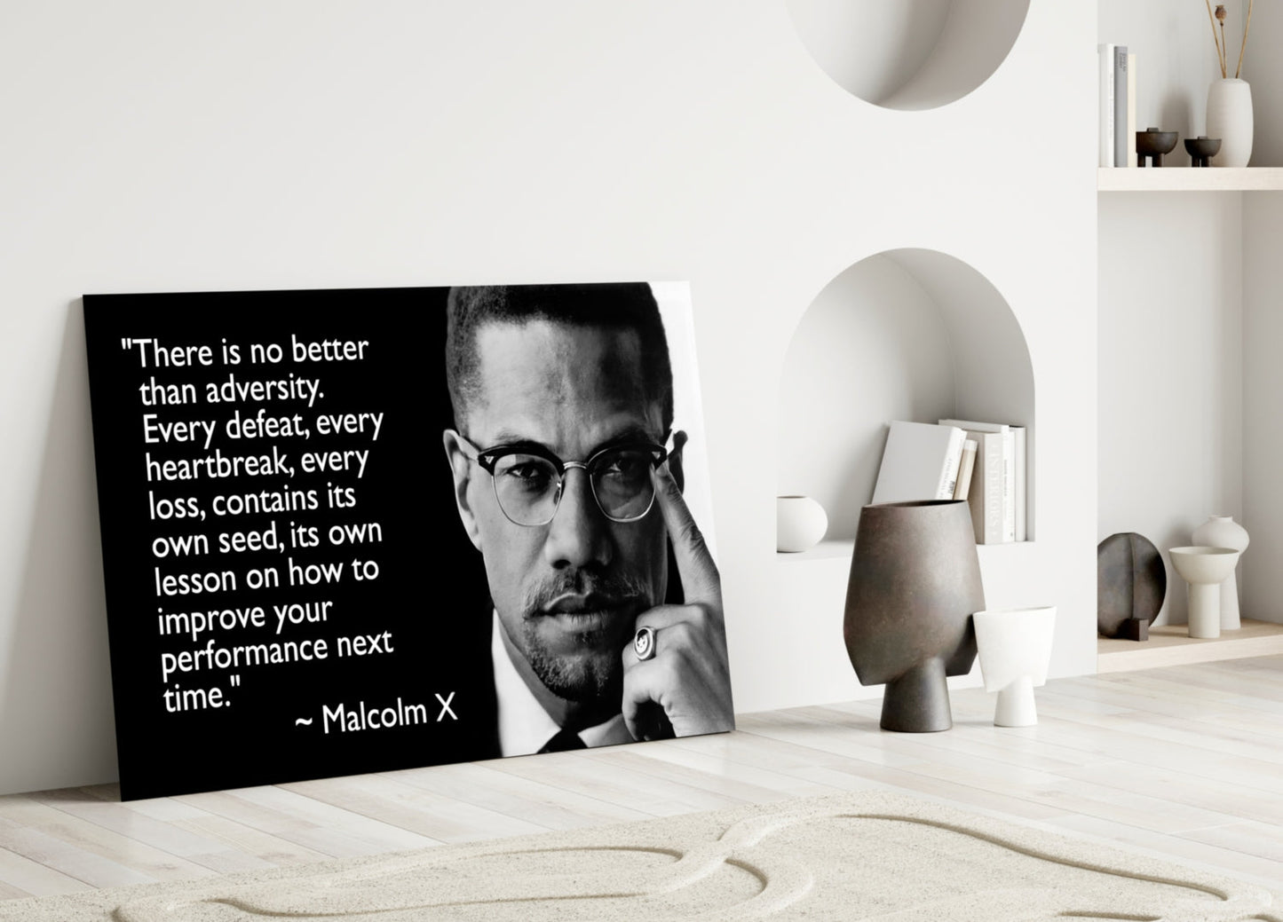 Words of Malcolm X Glass Wall Art