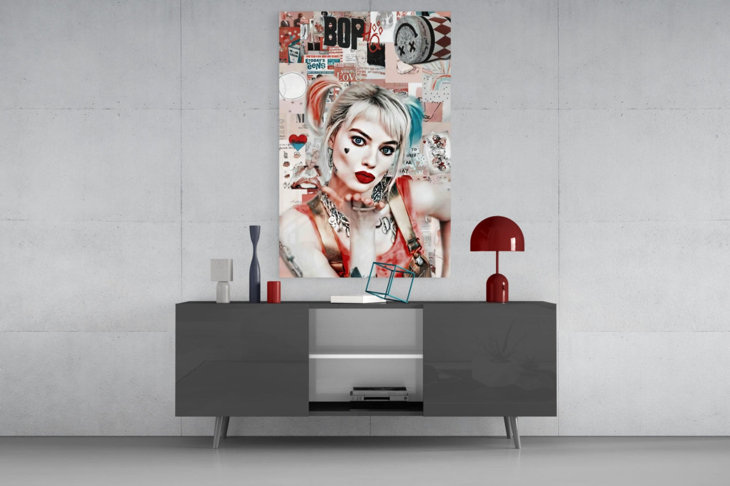 Harley Quinn Glass Wall Art