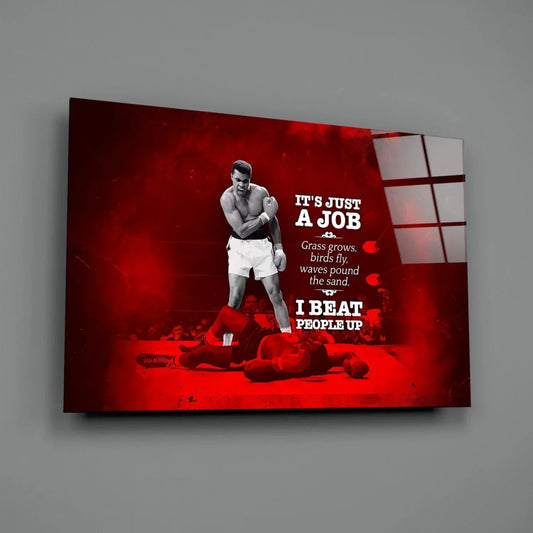 Muhammad Ali Glass Wall Art - LUXARTDECO