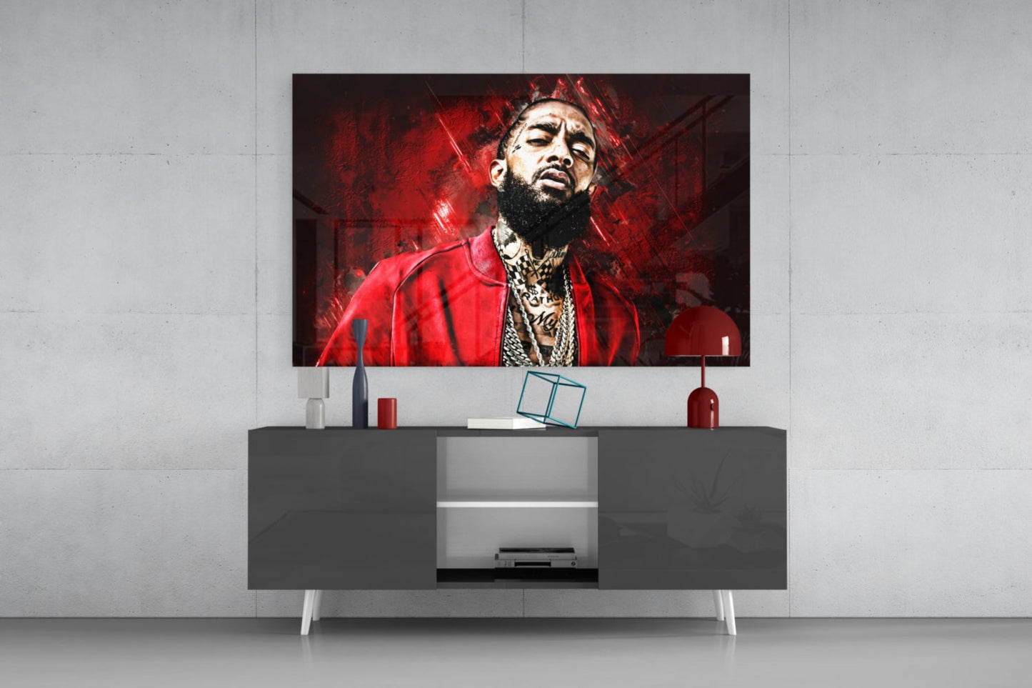 Nipsey Hussle Glass Wall Art