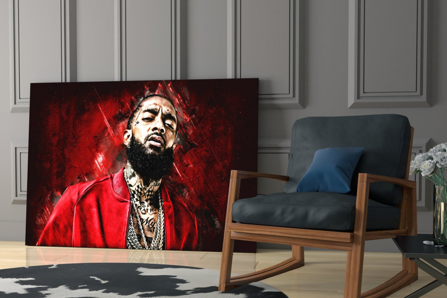 Nipsey Hussle Glass Wall Art