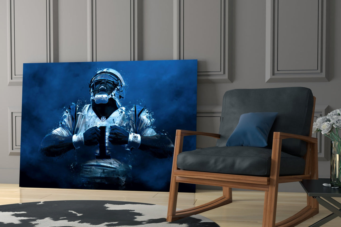 Luke Kuechly Glass Wall Art
