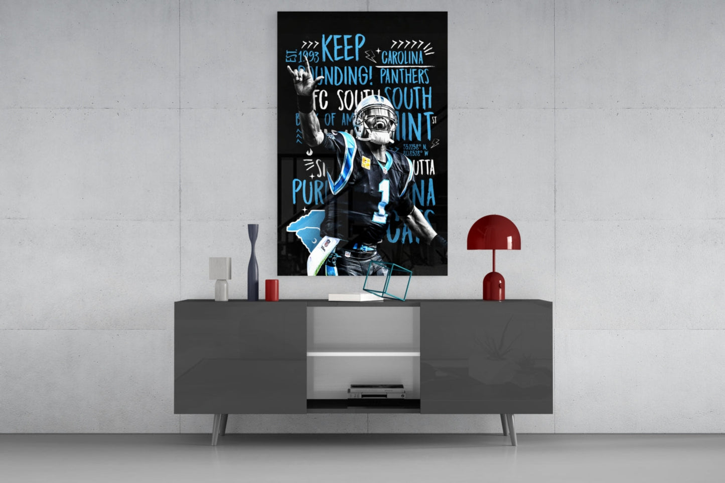 Luke Kuechly Glass Wall Art