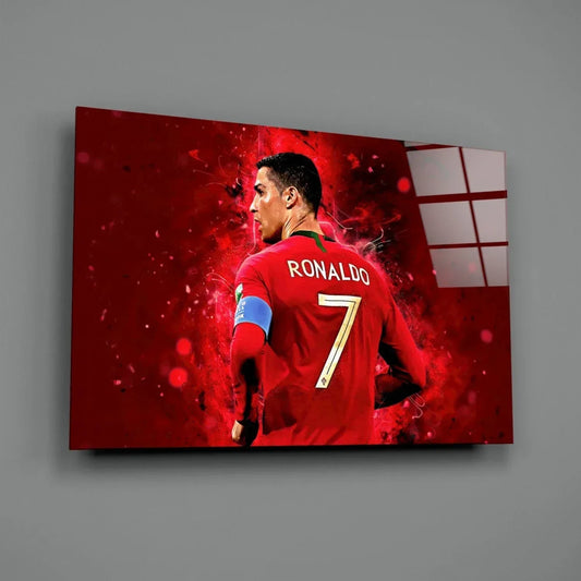 Christiano Ronaldo Glass Wall Art - LUXARTDECO