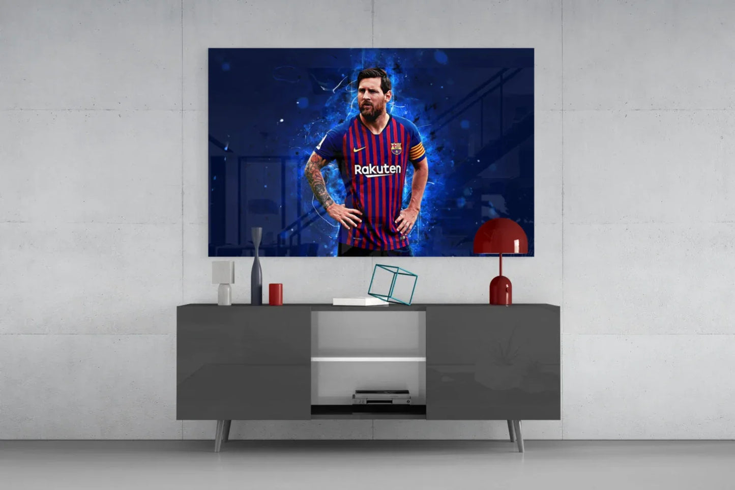 Messi Glass Wall Art - LUXARTDECO