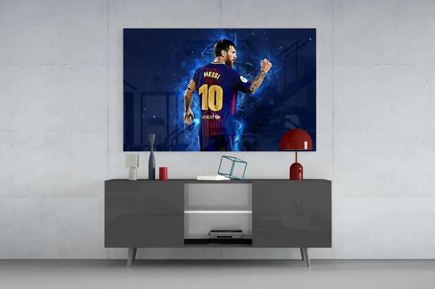 Messi Glass Wall Art - LUXARTDECO