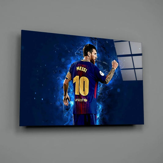 Messi Glass Wall Art - LUXARTDECO