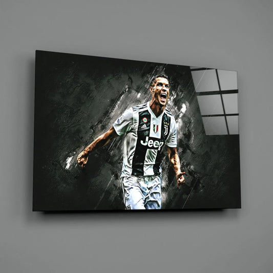 Christiano Ronaldo Glass Wall Art - LUXARTDECO