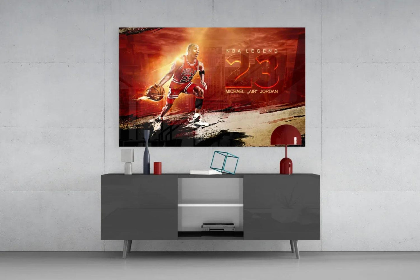 Michael Jordan Glass Wall Art - LUXARTDECO
