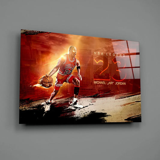 Michael Jordan Glass Wall Art - LUXARTDECO
