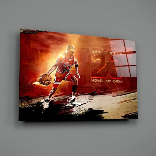 Michael Jordan Glass Wall Art - LUXARTDECO