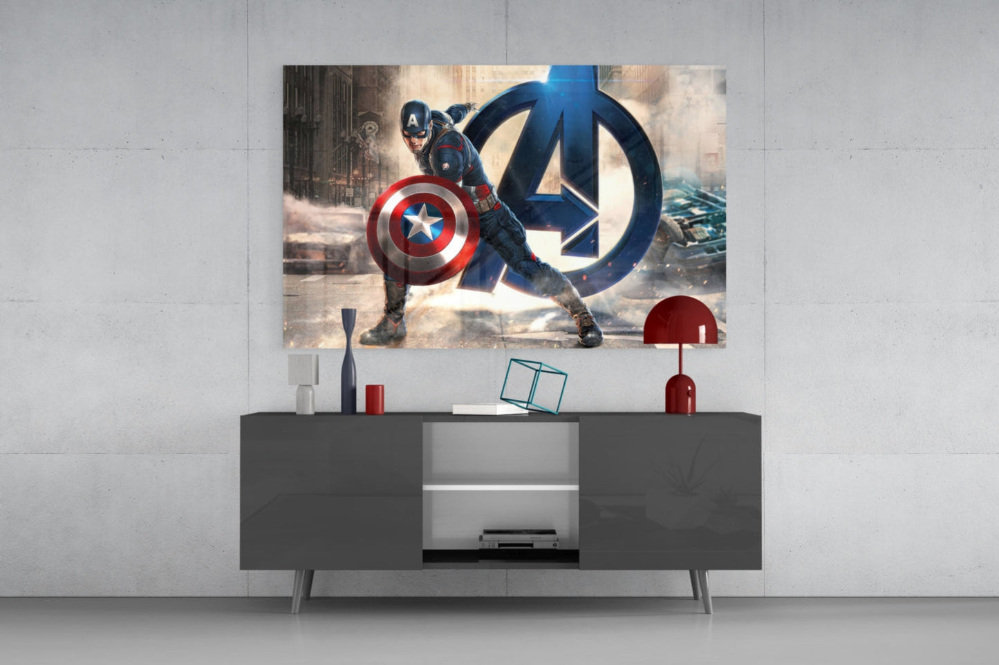 Captain America Glass Wall Art