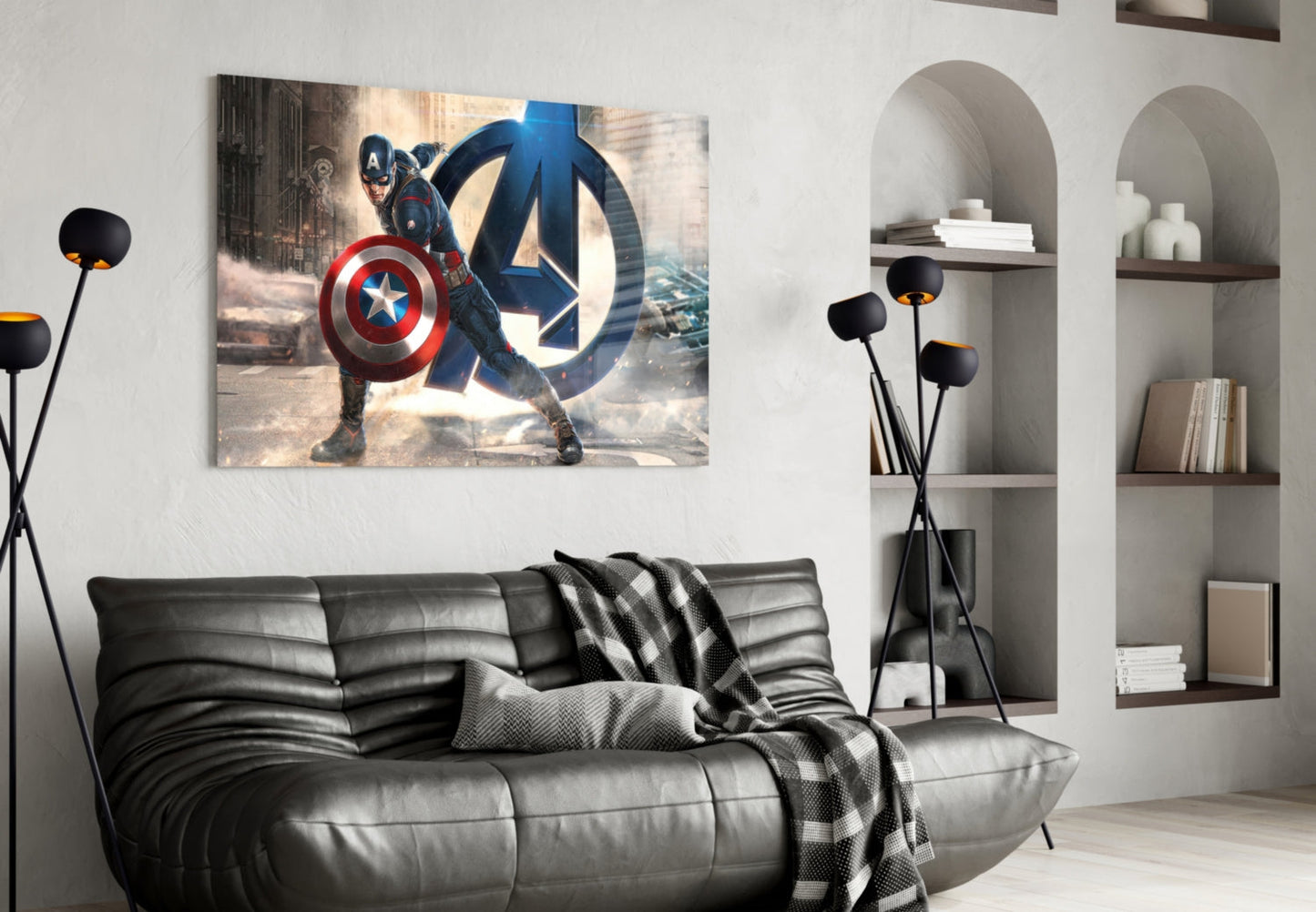 Captain America Glass Wall Art