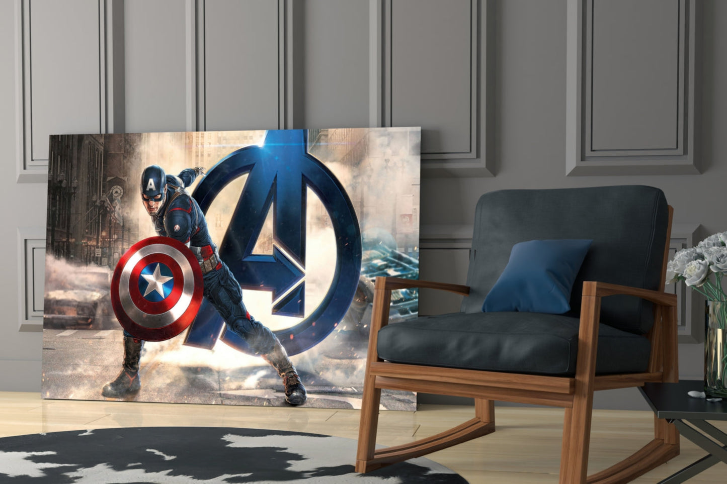 Captain America Glass Wall Art
