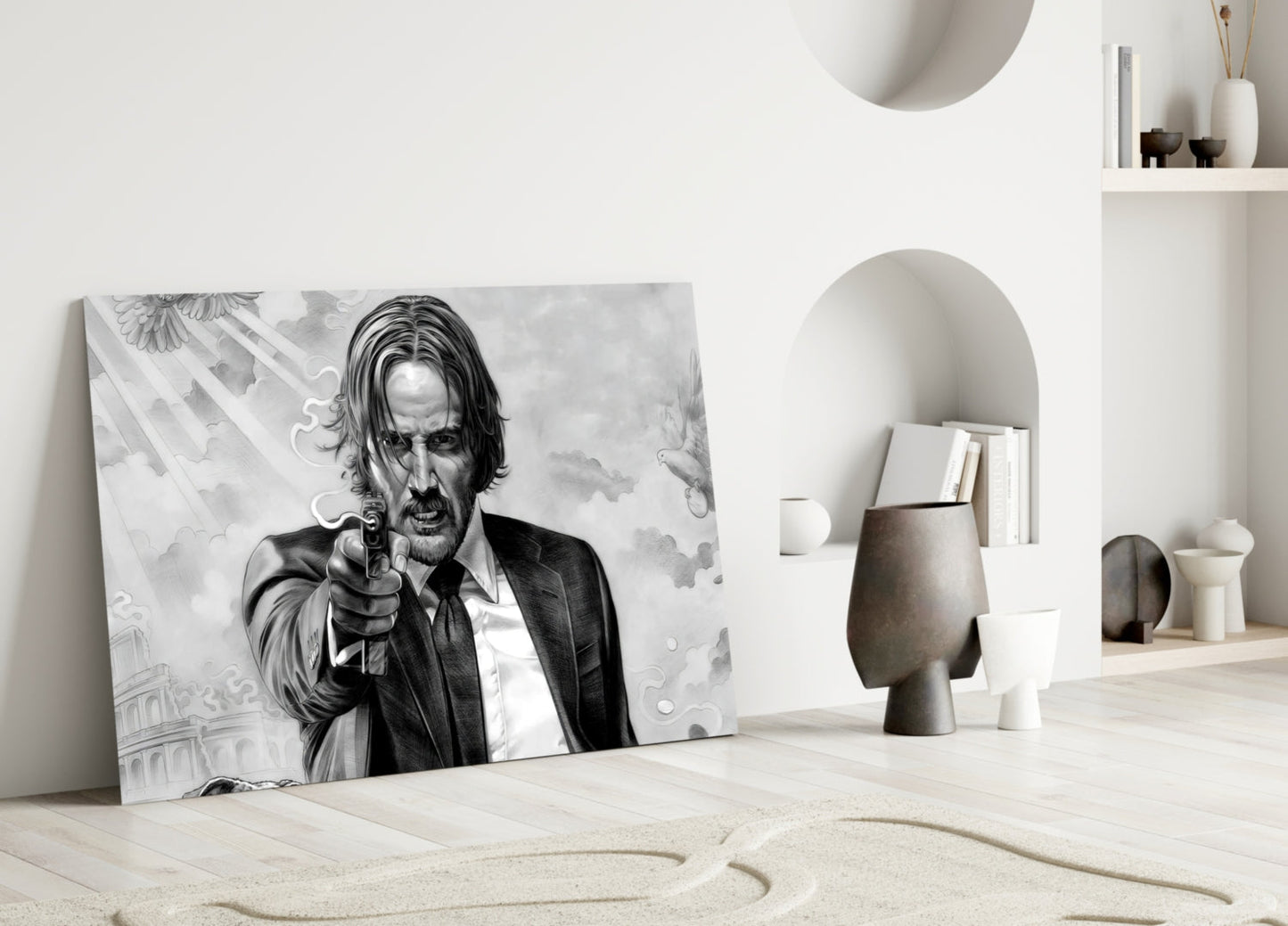 John Wick Glass Wall Art