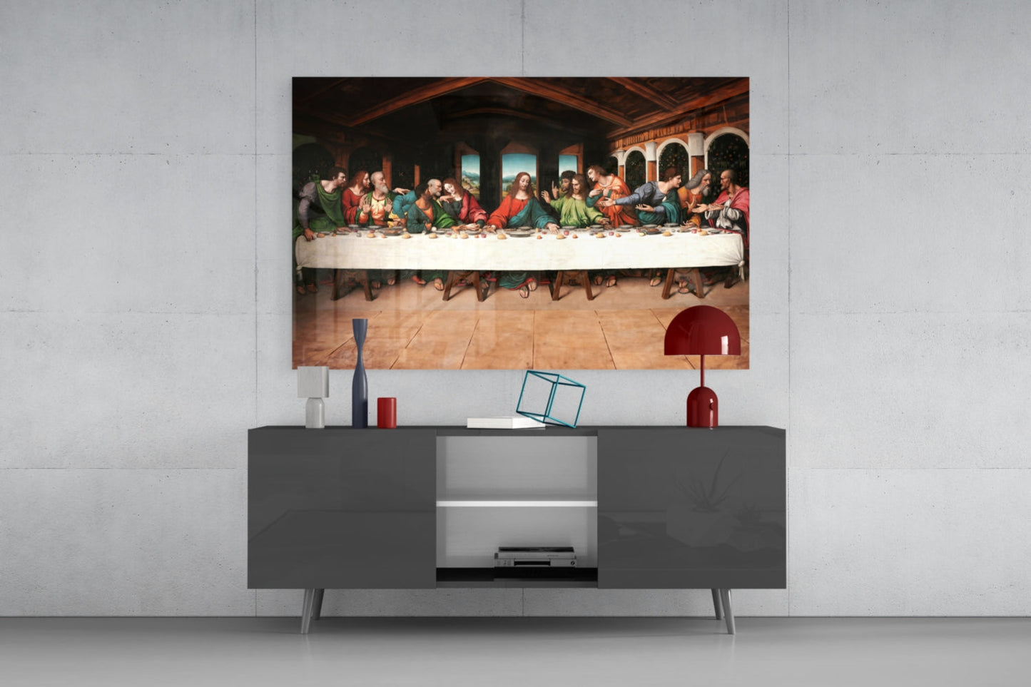 Last Supper Remastered Glass Wall Art