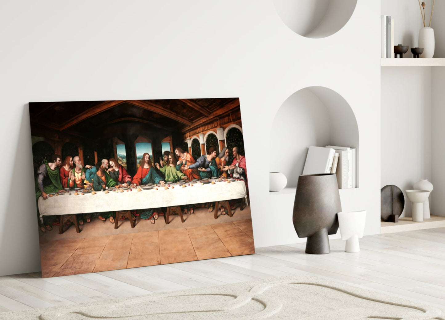 Last Supper Remastered Glass Wall Art