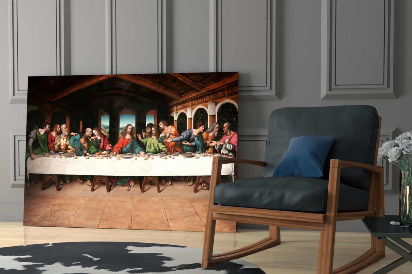 Last Supper Remastered Glass Wall Art