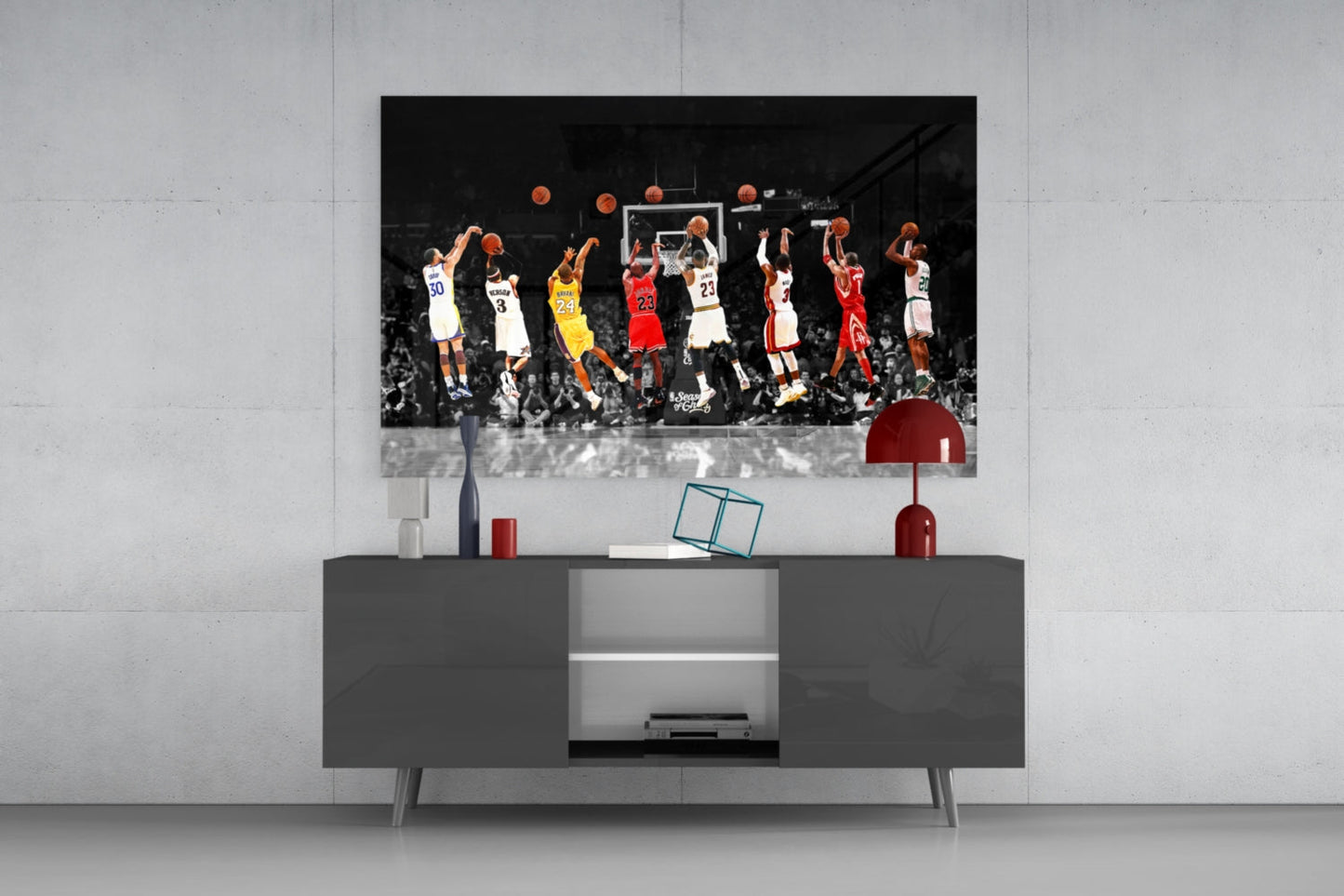 NBA All Stars Glass Wall Art