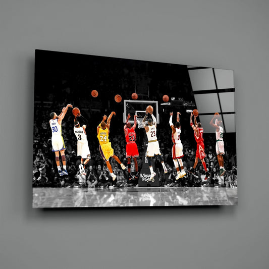 NBA All Stars Glass Wall Art