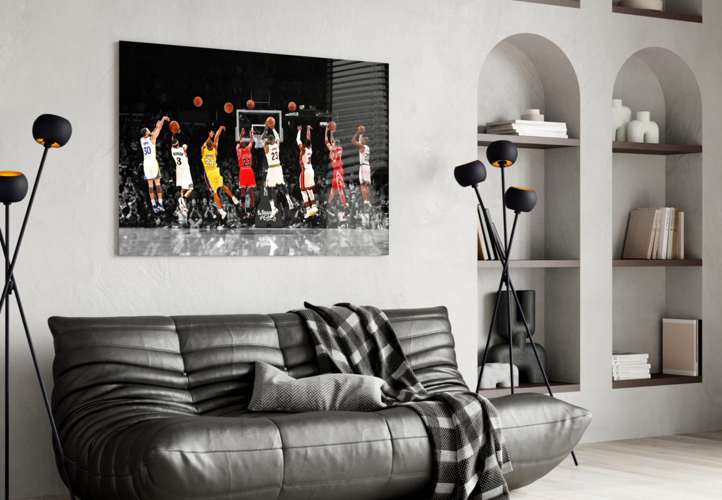 NBA All Stars Glass Wall Art
