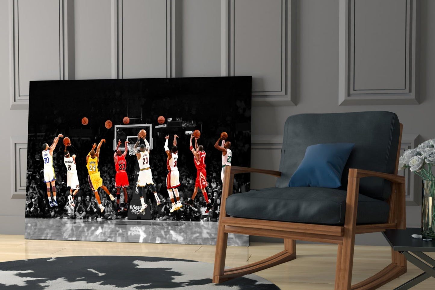 NBA All Stars Glass Wall Art