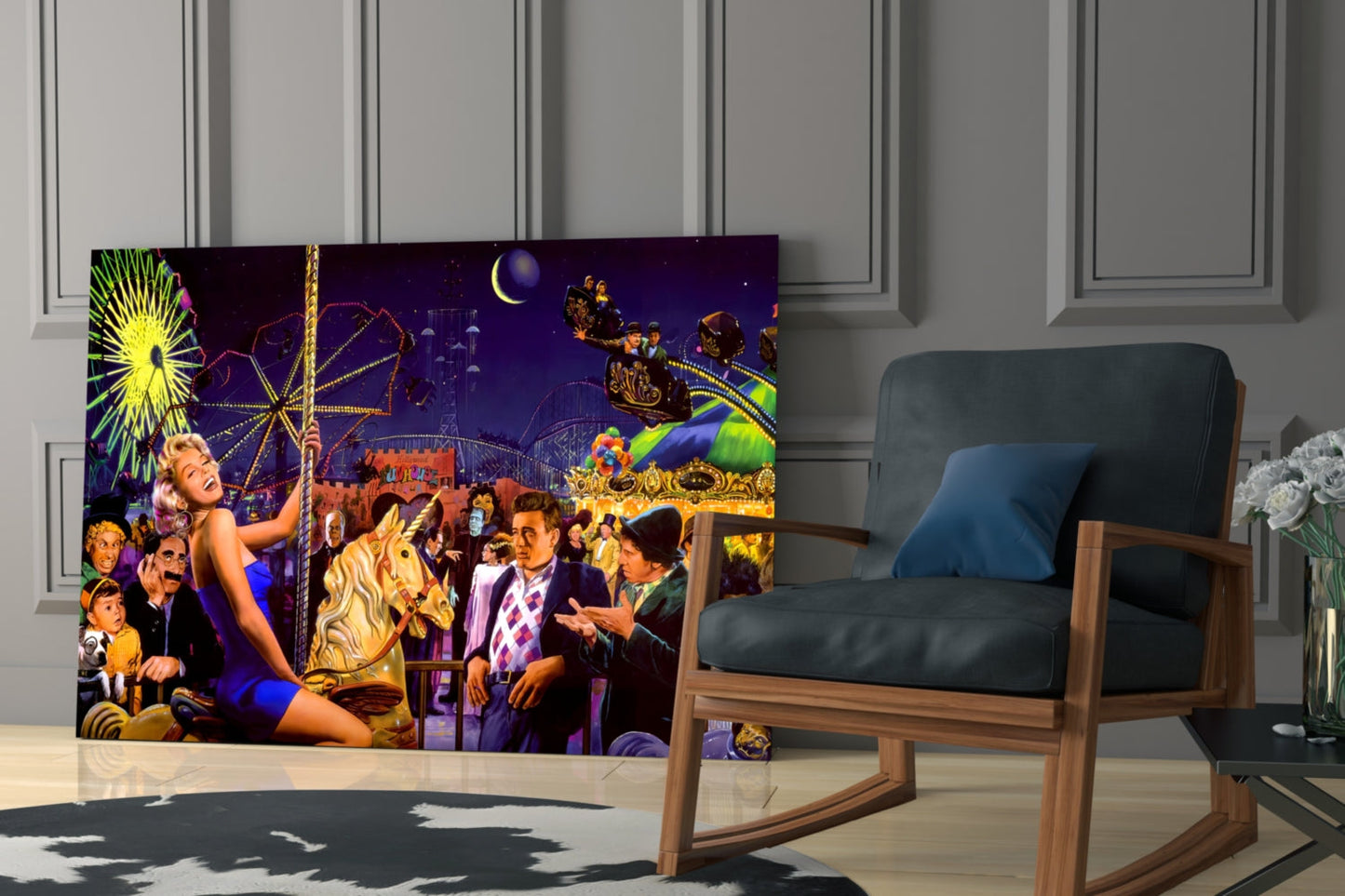 Marilyn Humphrey Theme Park Glass Wall Art