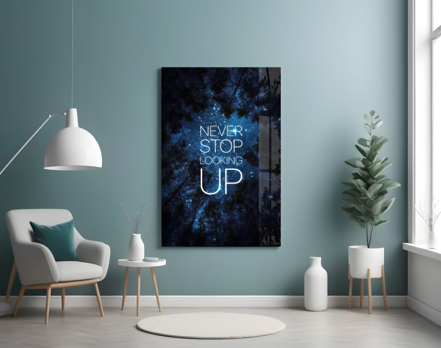 Never Stop Glass Wall Art