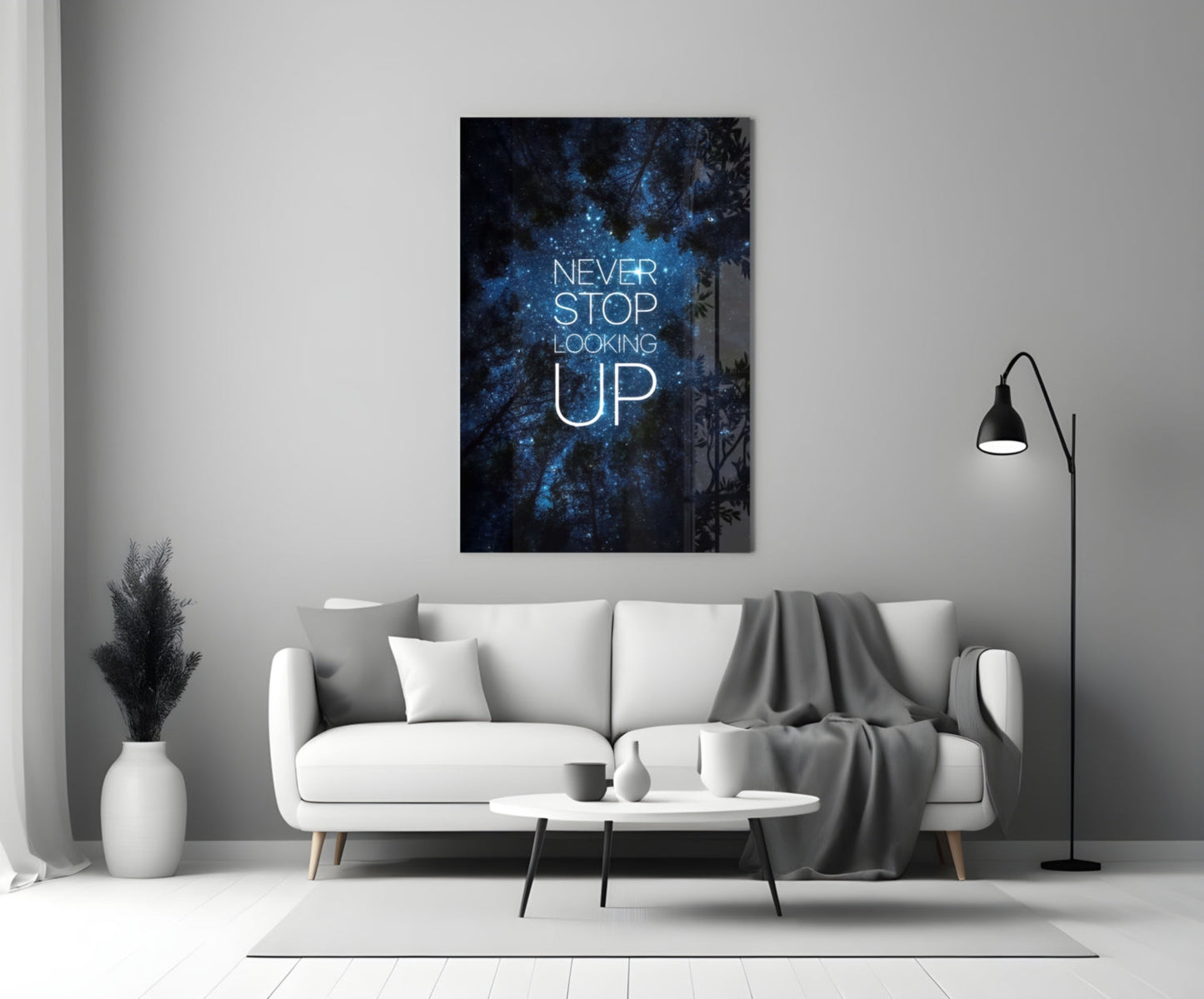 Never Stop Glass Wall Art
