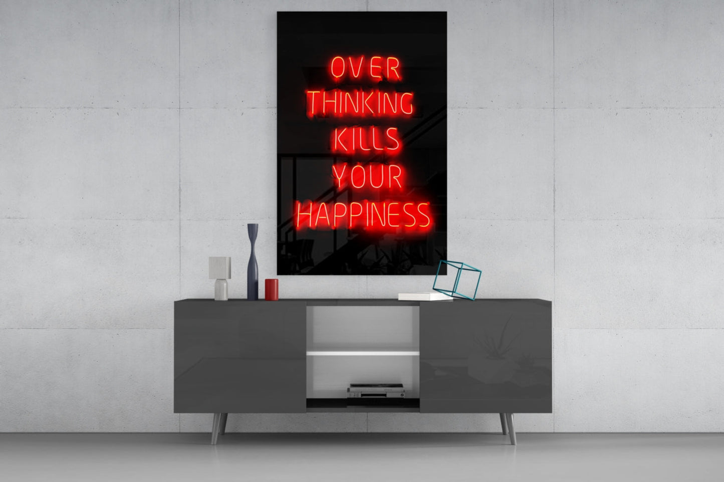 Over Thinking Glass Wall Art